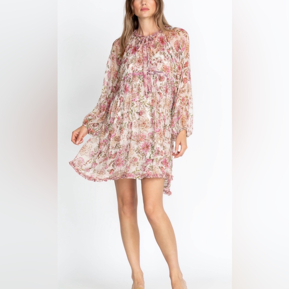 Johnny Was Floral Silk Dress